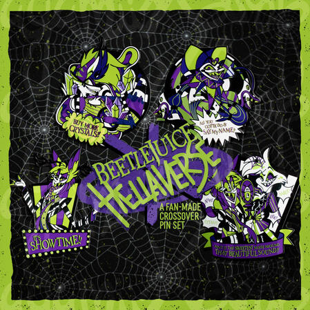 Beetlejuice-X-Hellaverse ~ Enamel Pin Set